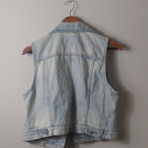 Old Navy L Y2K Sleeveless Distressed Jeans Vest - Picture 5 of 6